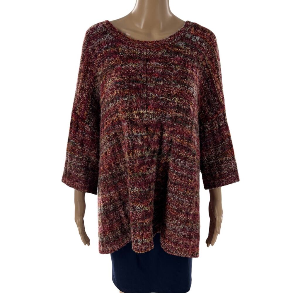 Peruvian Connection Red Multi Color Knit Pullover… - image 2